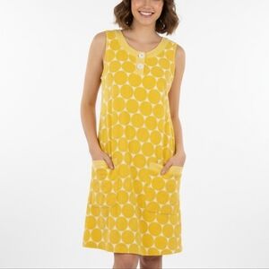 Boden Yellow Polka Dot Terry Cloth Towelling Beach Dress Coverup - Size US 10